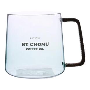 500ml大号咖啡杯美式绿色带把女简约马克杯玻璃水杯家用果汁牛奶