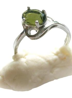 捷克陨石戒指男女款天然水晶宝石