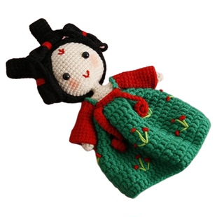 超萌卡通手工编织唐宫姑娘人偶新品创意毛线钩织复杂挂饰手作成品