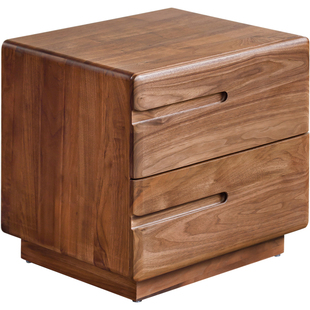 北美黑胡桃木床头柜家用卧室实木小型收纳柜床边柜置物架小柜子窄