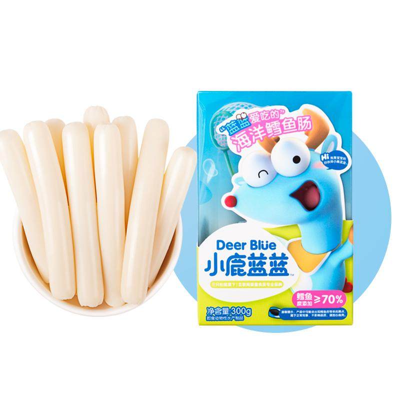 【小鹿蓝蓝_鳕鱼肠300g】鱼肠宝宝零食儿童肉肠健康营养休闲即食