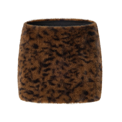 LEDIM WANG低腰线绒感豹纹包臀半身裙女25秋冬新款复古辣妹风短裙