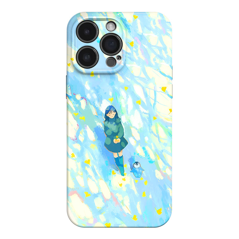 漫步林间 ins小清新插画适用iphone17苹果16promax手机壳华为mate80小米17promax全包oppofindx8荣耀500新款