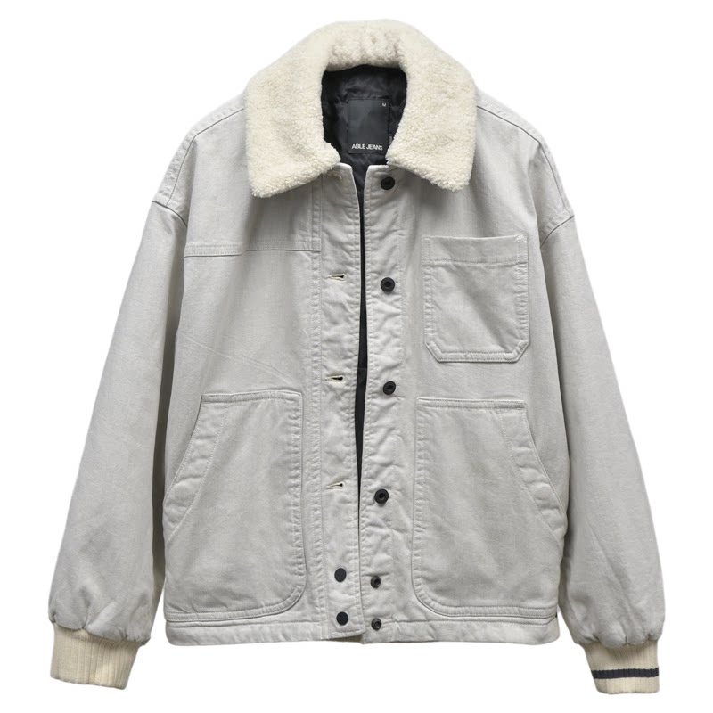 ABLE，JEANS仿羊羔绒翻领棉服