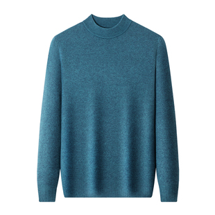 皮尔卡丹100%纯山羊绒衫男半高领毛衣冬季加厚保暖针织打底羊毛衫