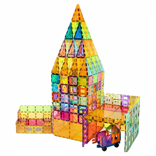 畅乐谷儿童磁力片积木磁铁4D彩窗磁片拼图男女孩益智拼装