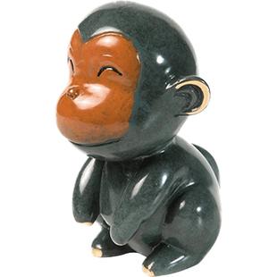 朱炳仁铜金猴报喜创意铜雕猴摆件萌宠家居装饰品工艺品办公桌摆件