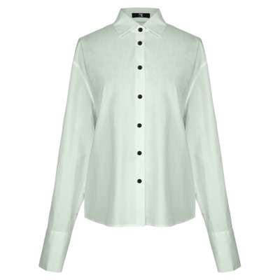 SEEKSIMPLE 全棉纯色翻折袖口长袖衬衫