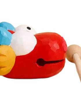 上班发疯摆件木鱼木雕龙头工位治愈情绪电脑桌面摆件解压ins风