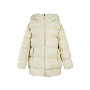 aaaaxbbb 中央大街随游 连帽羽绒服女中长款加厚保暖面包服外套冬