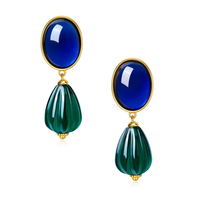 吾往星海微澜耳环耳夹深圳博物馆联名文创科威特繁花