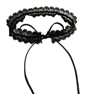 手作饰品日韩原宿黑色蕾丝系带choker短款项链颈链项圈锁骨链