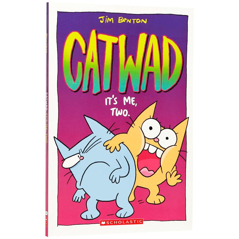 送音频 鬼马喜猫系列英文原版绘本Catwad#2 It's Me, Two是我,两个 Scholastic出版儿童英语短篇搞笑故事集 青少年漫画书