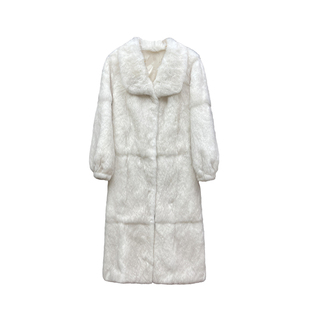 2025秋冬新款真兔毛皮草外套女长款立翻领年轻皮毛一体大衣高级感