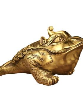 纯铜公母金蟾一对招财三足蟾蜍