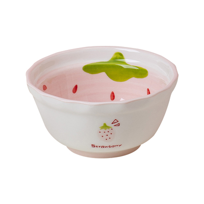 草莓陶瓷餐具碗套装盘