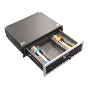 2U3U全金属/木抽屉航空箱带锁无线麦克风19英寸家用标准机柜抽屉