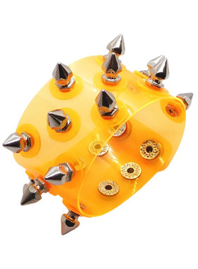 宝塔形铆钉圆盘垫片紫红透明手链