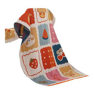 洁丽雅纱布浴巾儿童纯棉家用吸水成人棉纱卡通洗澡女浴巾全棉新款