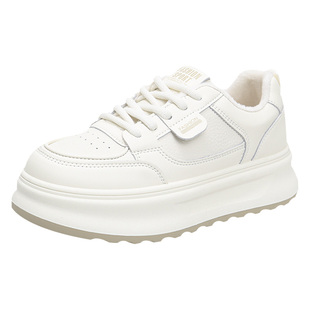 踩屎感厚底二棉鞋女2024冬季新款百搭加绒加厚小白鞋防滑保暖板鞋