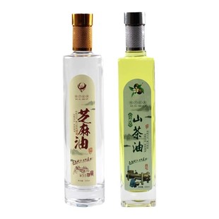 八角高档透明山茶油瓶玻璃瓶橄榄油核桃油瓶麻油瓶含盖子标签礼盒