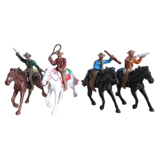 西部牛仔模型塑料印第安人骑马人偶场景道具儿童玩具男孩礼品摆件