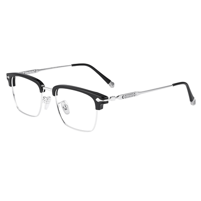 半框眼镜斯文男大脸近视可配度数