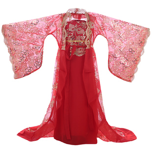 儿童贵妃古装拖尾 汉唐朝皇后公主唐装仙女孩宫廷COS表演出服汉服