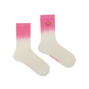 【2026早春新款】wigglewiggle笑脸花多巴胺渐变无骨中筒潮袜子女