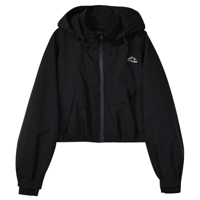 黑色短款加绒厚外套女装冬冲锋衣