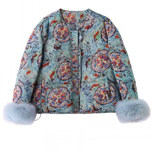 新中式国风印花独特气质超好看25冬羽绒服女短款小个子高质量冬装