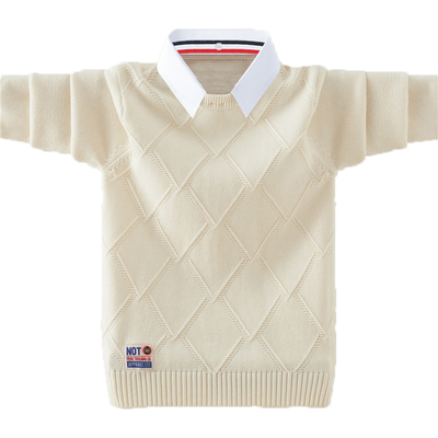 假两件衬衣领10岁加绒加厚打底衫