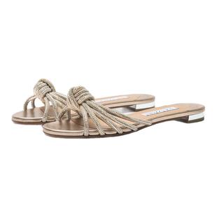 Aquazzura 女士设计感水钻平底凉拖凉鞋银泰百货精品 301596
