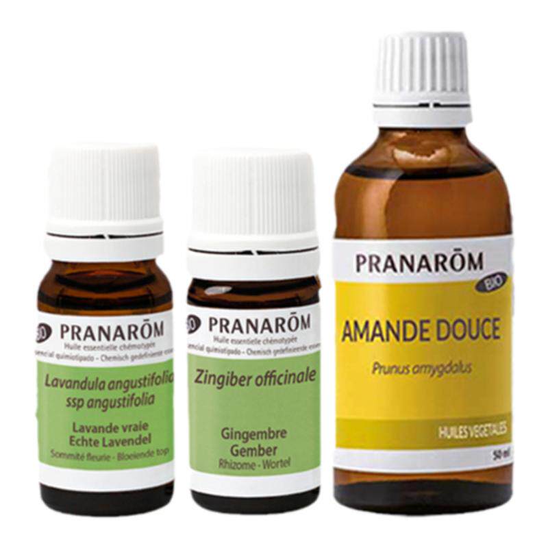 Pranarom普罗芳暖宫推拿组合套装真正薰衣草精油+生姜精油+甜杏仁