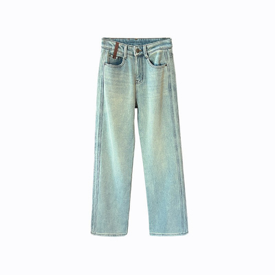 梨型天菜~！遮胯复古阔腿牛仔裤