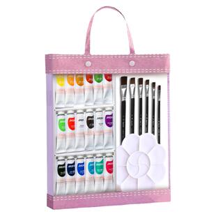 马利水粉颜料套装24色儿童无毒12色水彩画全套绘画美术生专用工具画画小学生玛丽牌可水洗涂色画调色盘36管状