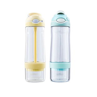 新款美国contigo康迪克吸管杯龙口成人儿童运动水杯防漏健身水壶