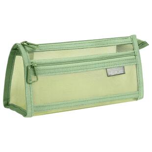 华杰笔袋透明网纱学生考试专用文具袋儿童铅笔袋双层立体大容量文具盒男女孩款2024新款简约便携收纳袋高颜值