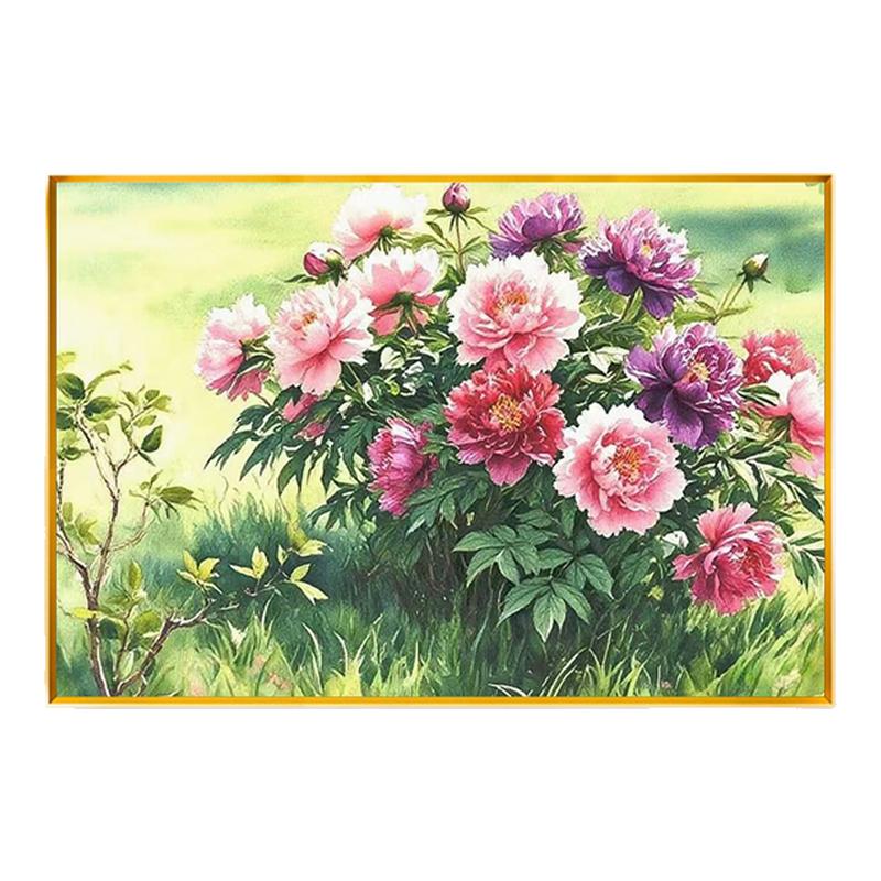 花园鲜花牡丹花开富贵十字绣2025新款小件自己手工线绣印花绣餐厅