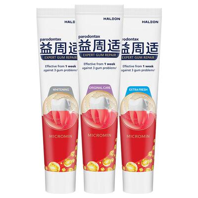 益周适清新美白强韧咸味含氟牙膏