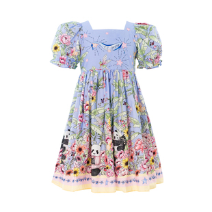 [爆款闭眼入]EP雅莹童装2025春夏女童公主裙印花泡泡袖连衣裙