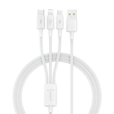 品胜三合一快充编织3A电流数据线