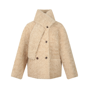 BLUEerror 真羊毛 羊羔毛皮毛一体外套女毛茸茸软糯毛绒皮草冬季