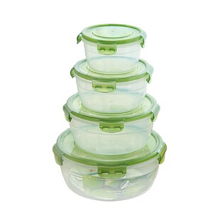 圆形保鲜盒塑料微波炉加热带盖密封上班族便当饭盒专用冰箱食品盒