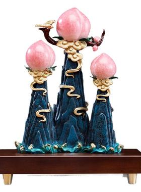 熙曼蒂 寿比南山寿桃铜摆件装饰品老人长辈老师送礼贺寿祝寿礼品