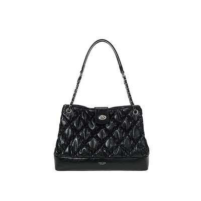 Chio’2nd托特包包女款2025新款菱格褶皱通勤大包手提单肩斜挎包