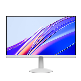 AOC白色显示器27英寸120Hz台式1K电脑屏幕液晶24外接27B30H/BW