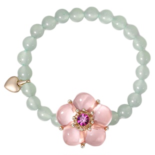 shes茜子X知恩公益童趣甜美花朵萤石手链手串闺蜜手绳女款礼物