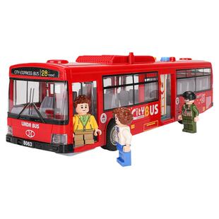 儿童公交车玩具大号开门公共汽车模型仿真宝宝巴士玩具大巴车男孩