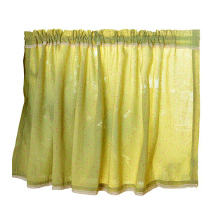 草绿色碎花半帘短帘卧室飘窗窗帘免打孔阳台遮挡帘门帘隔断帘纱帘